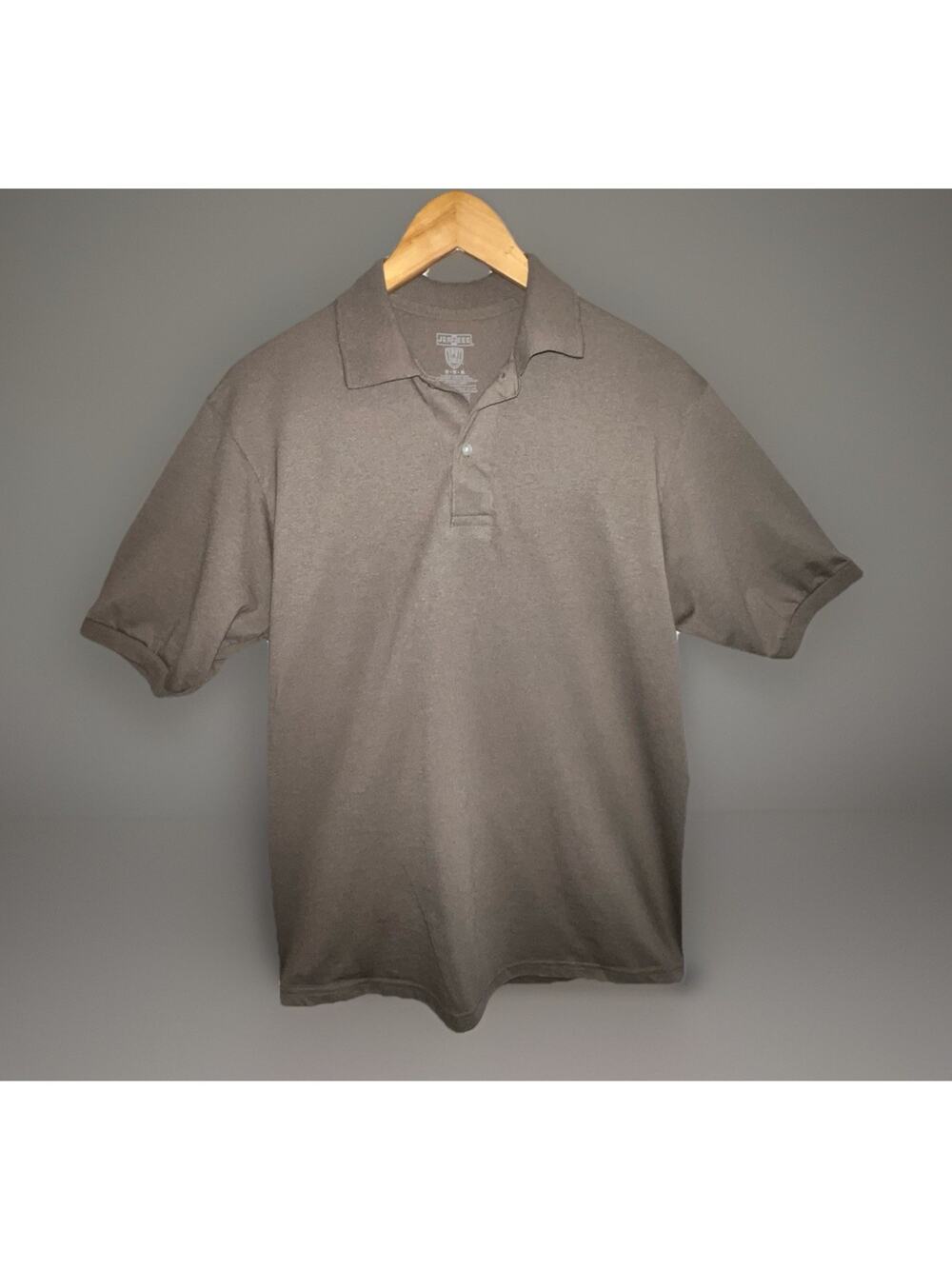 Jerzees SpotShield Stain Resistant Polo Shirt Men’s M Brown Solid Basic Workwear